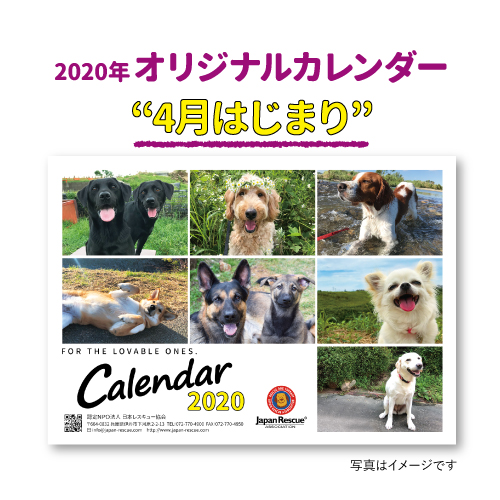 2020年オリジナルカレンダー【4月はじまり】